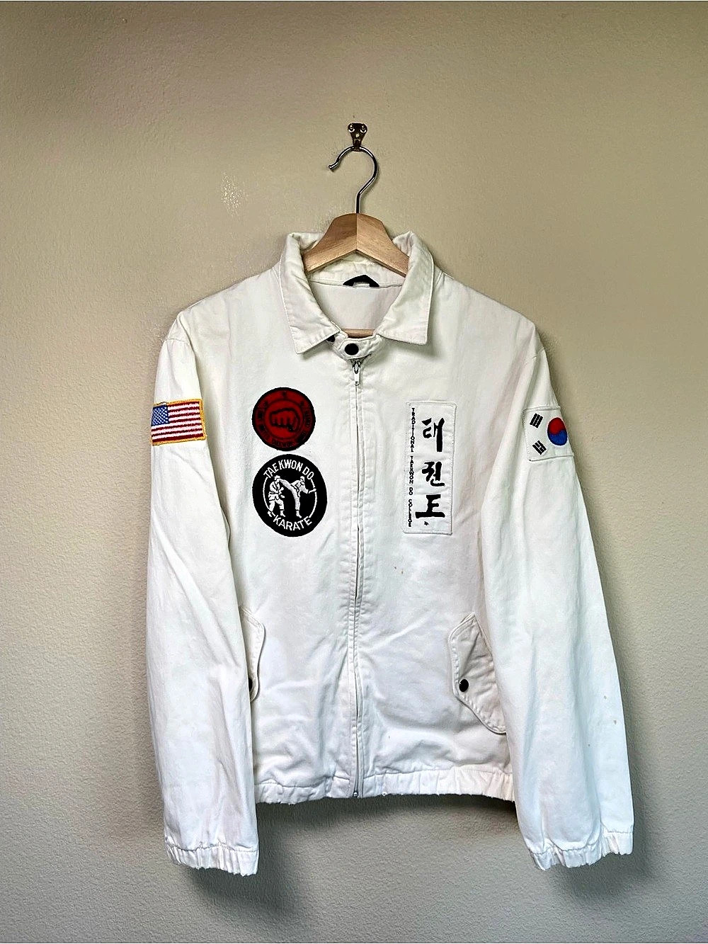 Vintage Tae Kwon Do Karate White Utility Jacket